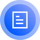 Blue circular icon with a white document or page symbol.