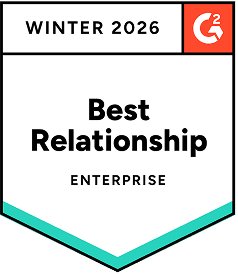 G2 Best Relationship Enterprise badge for Winter 2026