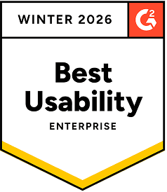 G2 Best Usability Enterprise badge for Winter 2026