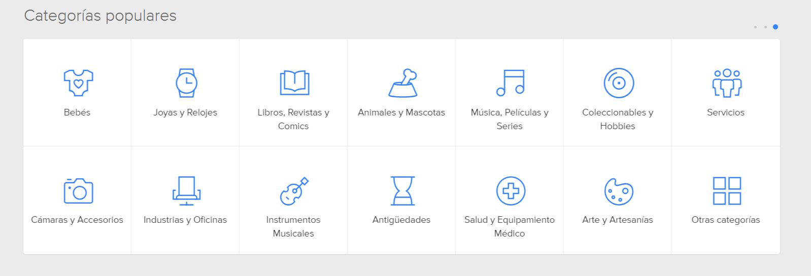 Categorías populares Mercado Libre