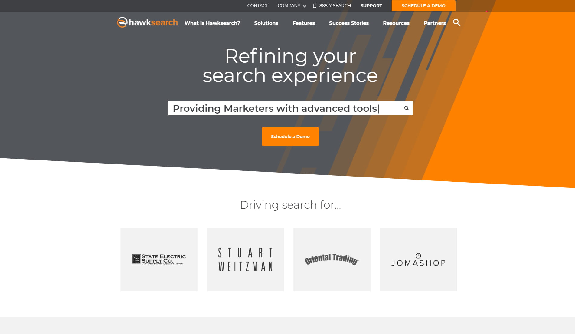 HawkSearch homepage