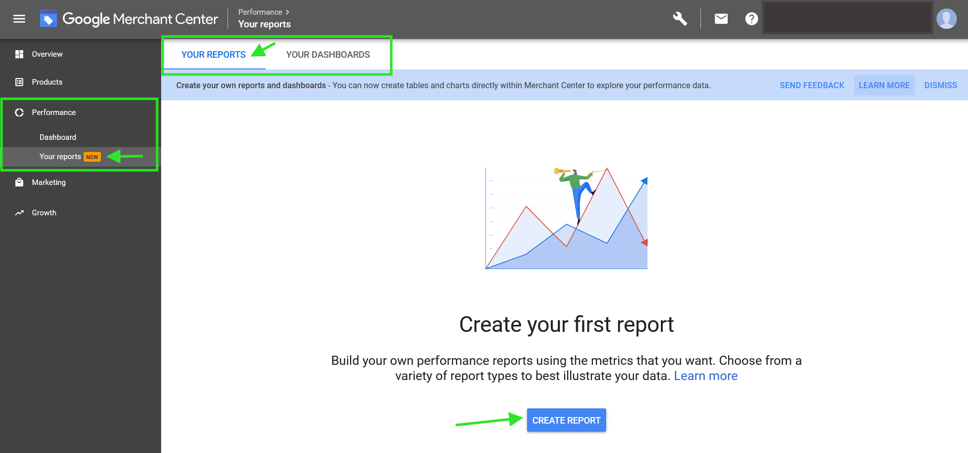 Google Merchant Center Dashboard