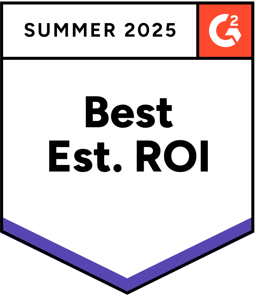 G2 summer 2025: Best Est. ROI G2 summer 2025: Best Est. ROI