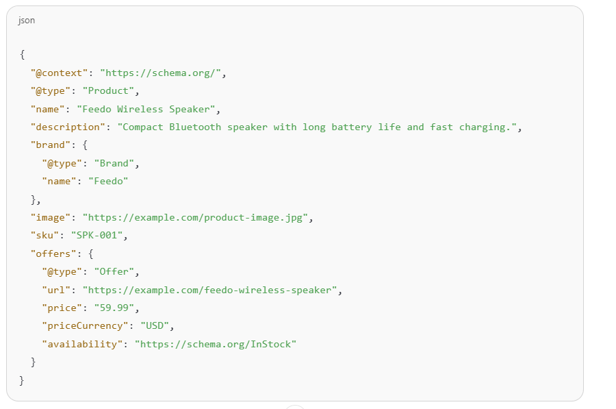 JSON product data example JSON product data example